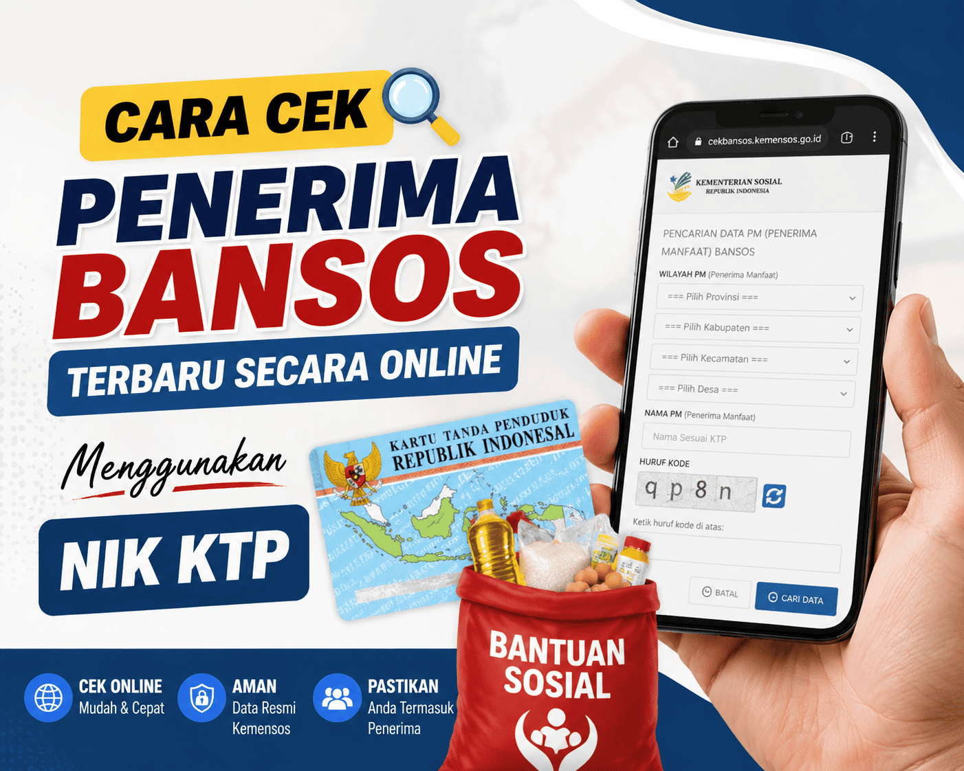 Cara Cek Penerima Bansos Terbaru Secara Online Menggunakan NIK KTP