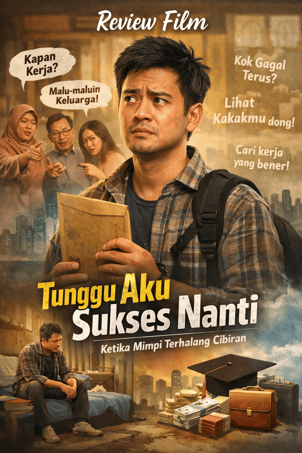 Review Film Tunggu Aku Sukses Nanti, Kisah Pengangguran yang Dihujat Keluarga