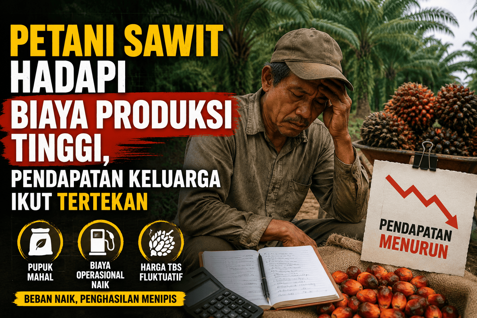 Petani Sawit Hadapi Biaya Produksi Tinggi, Pendapatan Keluarga Ikut Tertekan