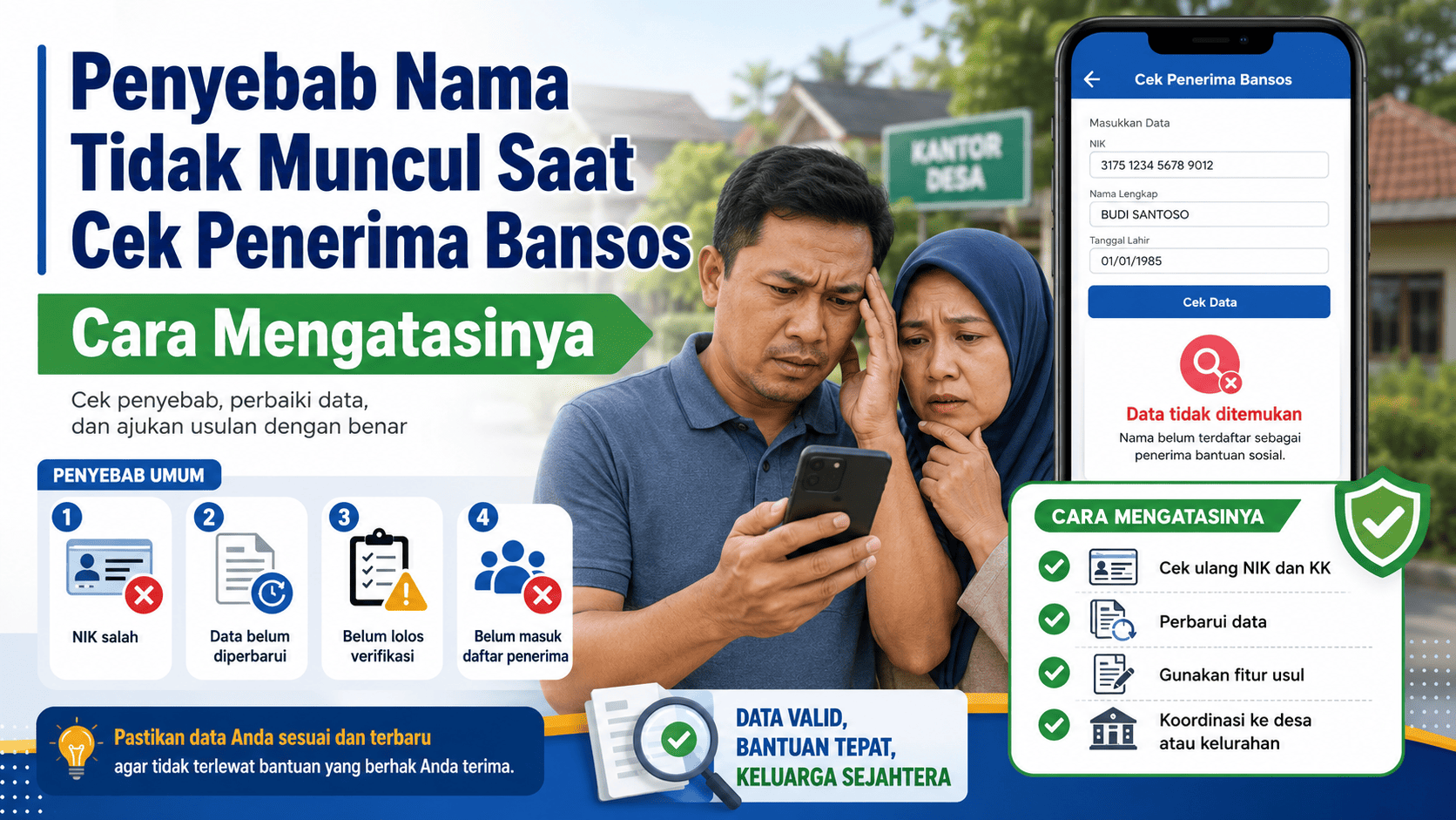 Penyebab Nama Tidak Muncul Saat Cek Penerima Bansos dan Cara Mengatasinya