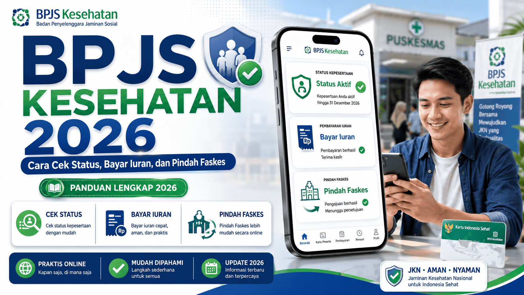 BPJS Kesehatan 2026: Cara Cek Status, Bayar Iuran, dan Pindah Faskes