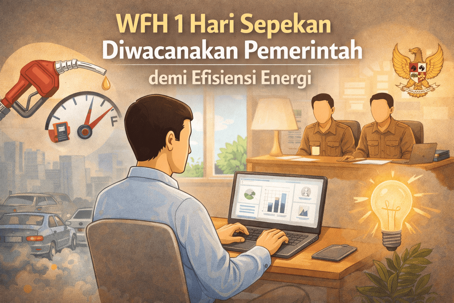 WFH 1 Hari Sepekan Diwacanakan Pemerintah demi Efisiensi Energi